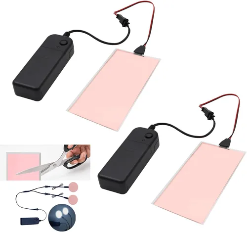 Vista 12 de Hojas de luz LED brillantes con ojos, panel EL electroluminiscente de 10 * 10 cm, lámina de luz para decoración, lámpara de hoja con inversor