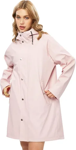 Vista 11 de UNIQUEBELLA Chubasqueros impermeables para mujer, impermeables, abrigos largos con capucha para lluvia, rompevientos, gabardina para exteriores
