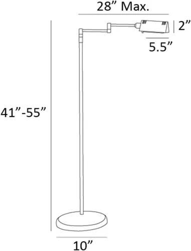 Vista 5 de Lite Source LÁMPARA DE Piso LED, Bronce Oscuro, Tipo LED SMD 10W LS-960LED/DBRZ