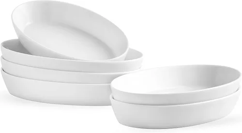 Vista 9 de UIBFCWN Fuentes para Gratinar, 7.5''x4.5'' Fuente de Cerámica Ovalada para Porción Individual, Platos de Cazuela Individuales Aptos para Horno