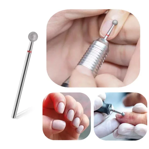Vista 2 de SQULIGT 6 brocas de uñas, cabeza esférica de 3/32 pulgadas, para máquina de limas de uñas eléctrica, adecuadas para manicura acrílica, pedicura