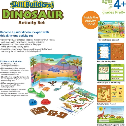 Vista 7 de Learning Resources Skill Builders! Set de actividad de dinosaurios - 22 piezas, a partir de 4 años, pensamiento crítico, manipulativos matemáticos