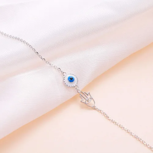 Vista 4 de DAOCHONG Tobillera para mujer de plata de ley S925 ajustable con cadena de pie y tobilleras