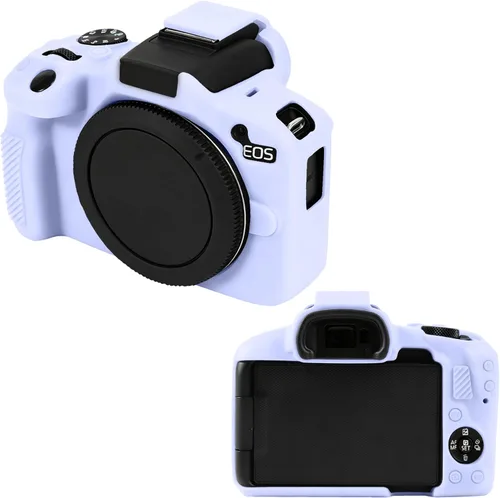 Vista 14 de Leayjeen Funda protectora de silicona compatible con cámara Canon EOSR50, carcasa protectora de silicona suave para cámara R50, con cubierta