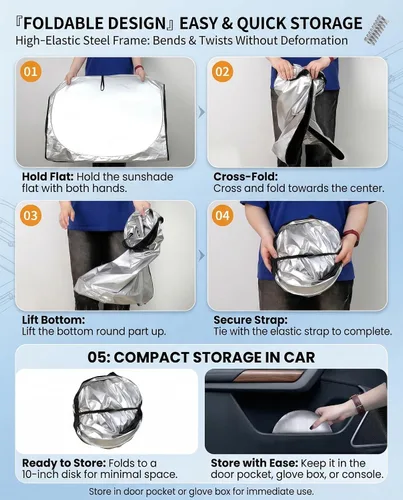Vista 8 de Parasol para parabrisas delantero, protector de visera, accesorios para automóvil