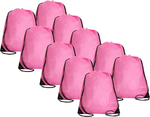 Vista 11 de Threadart Mochilas con cordón – Paquete de 10 Saco deportivo de cuerda Gimnasio, almacenamiento y viajes Grande 15 x 18.5 pulgadas, Agua