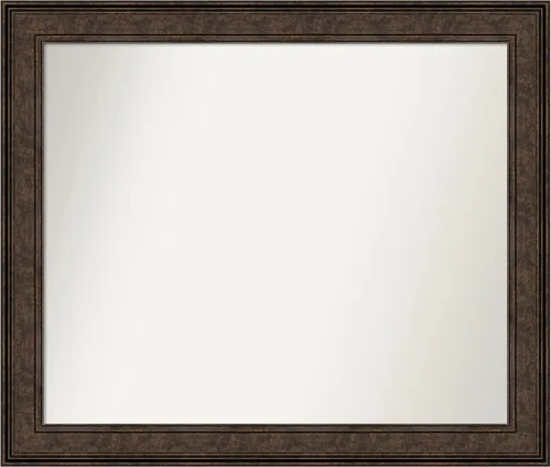 Vista 574 de Amanti Art Espejo de pared personalizado no biselado (25 x 25 pulgadas), marco de bronce acentuado, varios tamaños personalizados, espejo de baño