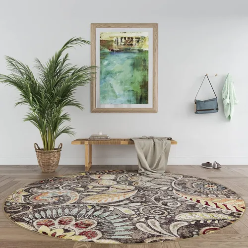 Vista 14 de Alfombras modernas de 5 x 7 para interiores, para sala de estar, comedor, dormitorio, cocina, entrada, alfombra contemporánea, marrón Marrón