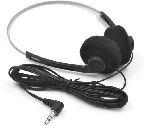 Vista 2 de Suzuki - Auriculares retro sobre la oreja, estéreo de alta fidelidad, color negro, diseño ligero con cable, auriculares de los años 80 y 90 con cable