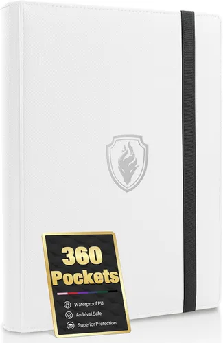 Vista 16 de Carpeta prémium de 9 bolsillos para tarjetas de 360 tarjetas, carpeta de tarjetas comerciales Fabmaker PU Sturdy Card Collection Album