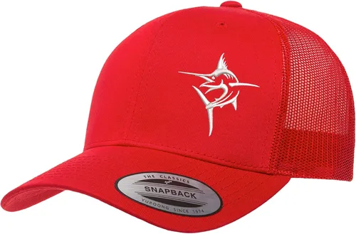 Vista 26 de Embroidered Swordfish Trucker Hat for Men & Women – Adjustable Mesh Back Snapback Baseball Cap for Fishing Negro-swwt