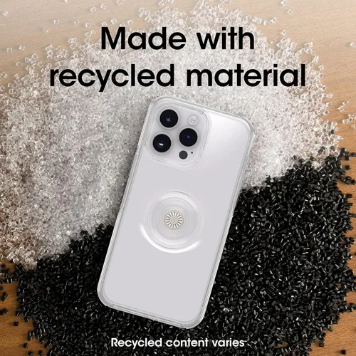 Vista 6 de OtterBox Funda Clara de la Serie Symmetry Otter + Pop para iPhone 14 Pro (SOLAMENTE) - Clara, PopGrip PopSockets Integrado, Delgada, Apta