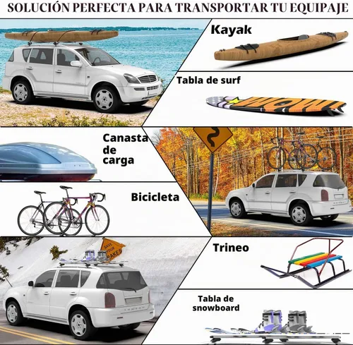 Vista 7 de COWVIE Barras transversales de techo de aluminio de 47 pulgadas para rieles laterales elevados, barras de carga ajustables, capacidad de 165 LBS