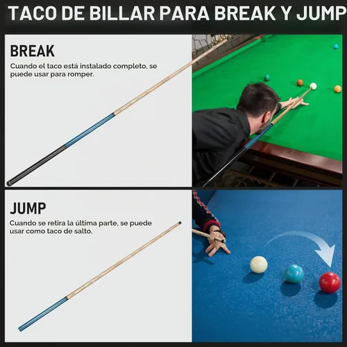 Vista 5 de Kmise Taco de piscina Break Jump 2 en 1, 23/25/28oz, punta profesional de Azul