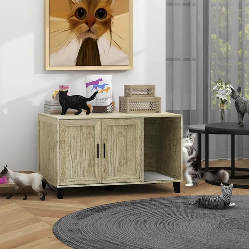 Vista 7 de TaoHFE - Caja de arena oculta para gatos con almohadilla para arañazos