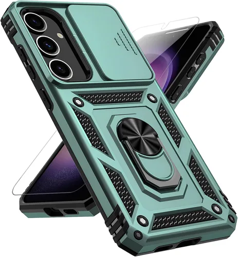 Vista 10 de Funda para Samsung Galaxy S25 Plus con cubierta deslizante para cámara, protector de pantalla HD [probado contra caídas de grado militar] soporte