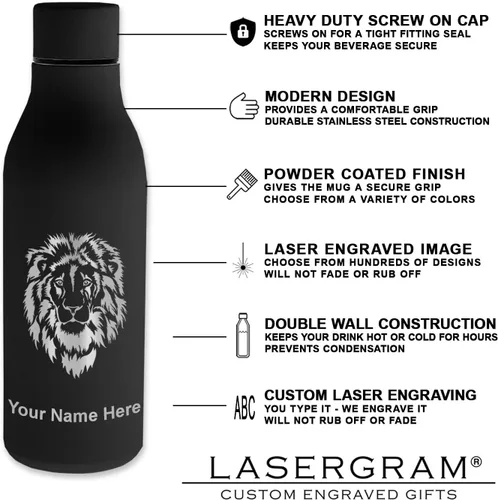 Vista 6 de LaserGram Botella de agua de acero inoxidable de doble pared, el mejor compañero de trabajo del mundo, grabado personalizado incluido