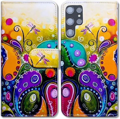 Vista 15 de Bcov Funda para Galaxy S22 Ultra, funda de piel con tapa para Samsung Galaxy S22 Ultra 5G