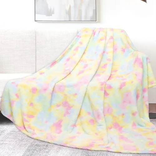 Vista 14 de MUGD Manta rosa para cama, manta de forro polar rosa claro, mantas suaves para mujeres y niñas, bonita decoración del hogar B-bean Rosa