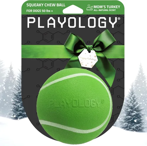 Vista 7 de Playology Juguete para perros Squeaky Chew Ball - Mediano, aroma a pavo