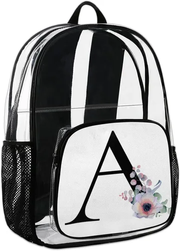 Vista 6 de TropicalLife Mochila transparente resistente aprobada para estadios de PVC transparente mochila transparente transparente transparente, A, Classic