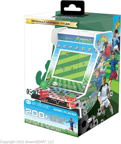 Vista 2 de MY ARCADE All-Star Arena Nano Player - 4.5" Fully Playable Portable Mini Arcade Machine with 207 Retro Games, 2.4" Screen Color Display
