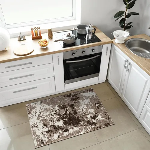 Vista 45 de Keen Home Design Alfombras de Área - 2x3 Que No Se Desprenden, Alfombras Abstractas para Cocina, Sala de Estar, Dormitorio, Comedor, Entrada Negro