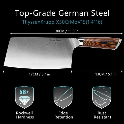 Vista 4 de Juego de regalo de Navidad, cuchillo de carne de 7 pulgadas y cuchillo de pelar de 4 pulgadas