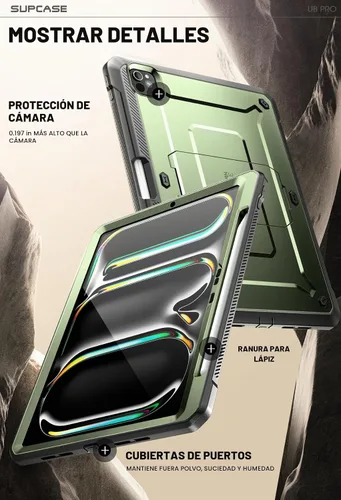 Vista 6 de SUPCASE for iPad Pro 13 inch Case M5/M4 2025/2024 with Pencil Holder Green Guldán