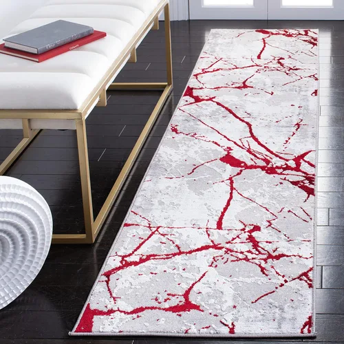 Vista 39 de SAFAVIEH Amelia Collection - Alfombra decorativa de 2 x 4 pies, gris y negro, diseño abstracto moderno, no desprende pelusa y de fácil cuidado
