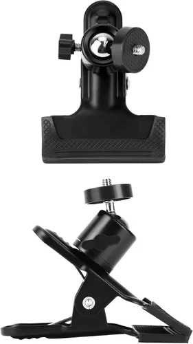 Vista 8 de QWORK Paquete de 4 soportes multifuncionales de trípode para cámara con trípode giratorio de 360 grados, mini cabeza de bola, color negro