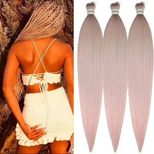 Vista 90 de Cabello trenzado para niños preestirado de 16 pulgadas, color negro para niños, trenzas sin nudos
