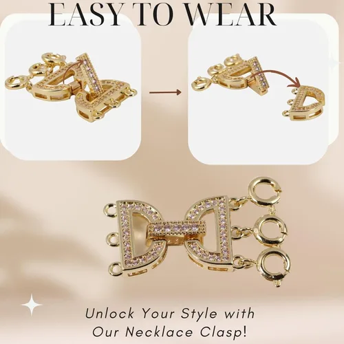 Vista 2 de VeekyVicky Necklace Layering Clasps Gold and Silver