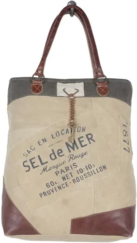Vista 4 de Myra Bag Bolso tote de lona occidental para mujer - Bolso de cuero de algodón Topedo, Topedo