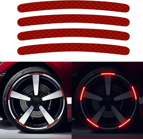 Vista 11 de 100 calcomanías reflectantes para llantas de automóvil, impermeables, reflectantes, para llantas, tiras decorativas de seguridad para automóvil, #2