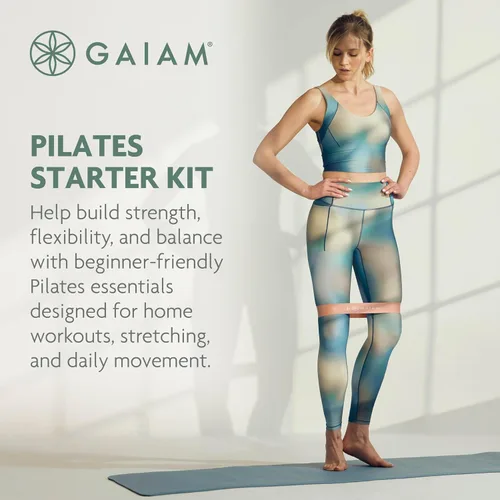 Vista 2 de Gaiam Kit de pilates para mujer, juego de anillo, pelota, bandas
