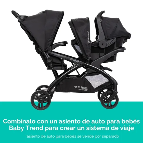 Vista 5 de Baby Trend Sit N' Stand® Double 2.0 Cochecito, Dash Black