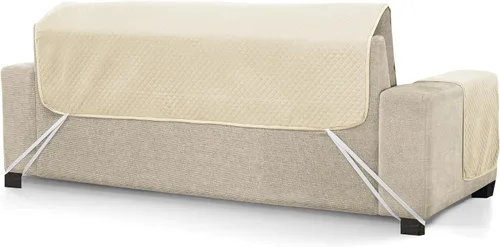 Vista 6 de Martina Home Diamond Quilted Sofa Cover Reversible Beige Brown 4 Seater 190cm