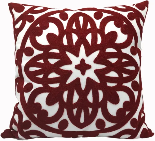 Vista 49 de Alysheer Funda de almohada decorativa bordada de 18 x 18 pulgadas, acogedora y fresca funda de cojín bohemia con diseño de mandala chic de punto