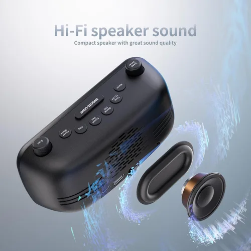Vista 4 de OnLyee Radio despertador 5 en 1 – Radio FM, sonido de altavoz de alta fidelidad, altavoz Bluetooth, temporizador de apagado automático, luz