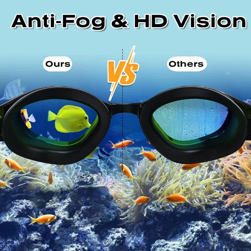 Vista 3 de Gafas de natación, gafas de natación polarizadas, antiniebla, sin fugas, protección UV, gafas de natación de visión amplia para mujeres y hombres