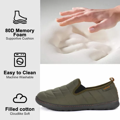 Vista 3 de Pantuflas para hombre de espuma viscoelástica para exteriores, zapatos de casa para interiores