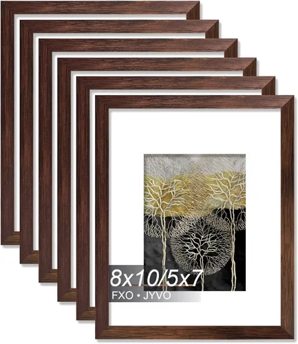 Vista 110 de Fxojyvo Marco de Fotos de 4x6, Muestra Foto de 3.5x5 con Paspartú o 4 x 6 Sin Paspartú, Liviano y de Alta Transparencia Marco de 4 por 6 para Pared