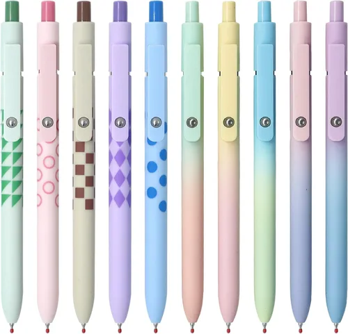 Vista 6 de YOXMJDB Bolígrafos de gel, 10 piezas de bolígrafos de escritura suave de punta media, bolígrafos lindos para mujeres, serie de alta gama bolígrafos