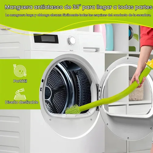 Vista 2 de Dust Daisy Pro - Kit limpiador de ventilación para secadora, alcance extra largo de 33 pulgadas