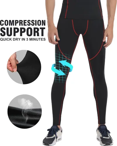 Vista 3 de Milin Naco Men's Compression Pants Compression Leggings Sports Compression Pants & Tights Running Tights Ski Base Layer