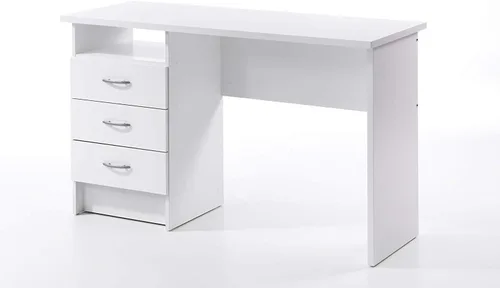 Vista 4 de Tvilum Whitman - Escritorio con 3 cajones, color blanco