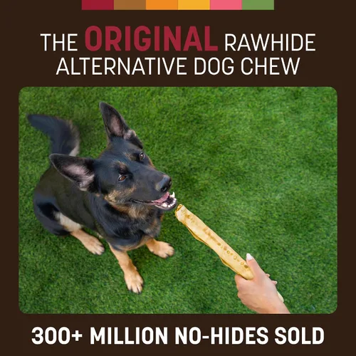 Vista 2 de Earth Animal No Hide Chews - Rollos masticables para perros grandes sin cuero crudo de larga duración, carne de res - 2 unidades Large Beef