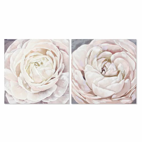 Vista 2 de Lienzo DKD Home Decor Lienzo Madera MDF 80 x 3 x 80 cm Flor