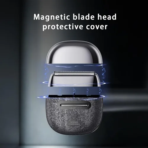 Vista 5 de Afeitadoras eléctricas de aluminio para hombres, maquinilla de afeitar eléctrica portátil con cuchillas flotantes 3D, bloqueo de viaje y carga